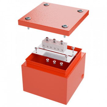 Коробка стальная FS с гладкими стенками и клемм. IP66 150х150х80 6р 450V 20A 10мм.кв DKC (FSK30610)