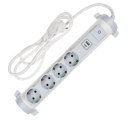 COMFORT Удлинитель У04К 4 места 2P+PE 1,5м 3х1,5мм2 16А USB A+C 20Вт белый 694615