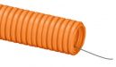 Труба ПНД гофрированная 50мм лёгкая с протяжкой,15м,DKC,цвет оранжевый (71950)