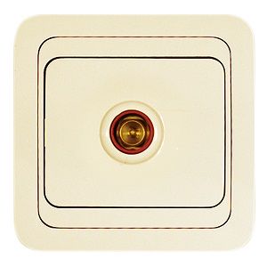 Розетка Mimoza TV проходная, без вставки, бежевая (32007)