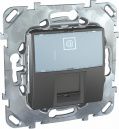 Unica Top Графит Розетка компьютерная 1-ая RJ45 кат.6 с полем для надписи (MGU5.425.12ZD)