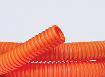 Труба ПНД гофрированная 20мм без протяжки легкая (100м) оранжевый  70920  ДКС