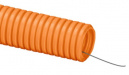 Труба ПНД гофрированная 20мм тяжёлая с протяжкой,100м,DKC,цвет оранжевый (71520)