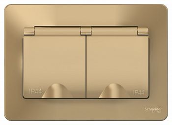 Blanca скрытой установки Титан Розетка 2-ая с/з IP44 со шторками, 16А, 250В (BLNRS441124)