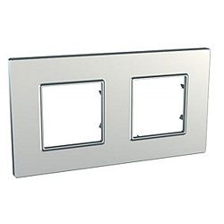 Рамка UNICA-Quadro х2 серебро (U6.704.55)