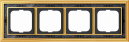 Династия Латунь полированная/черная роспись рамка 4-ая (1724-833-500)