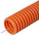 Труба ПНД гофрированная  16мм с протяжкой лёгкая безгалогенная (HF) (100м) оранжевый  21661  Промрук