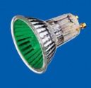 Лампа галогенная цветная POPLINE 50w 230v 35° L=53mm GU10 зеленая BLV (103851)