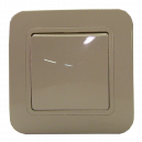 Выключатель Lillium одноклавишный, кнопочный, без вставки, бежевый (71250)