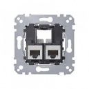 Merten SM&SD Механизм Розетка компьютерная 2хRJ45 кат. 5 UTP, 2 поста (MTN4575-0002)
