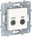 Unica New Белый Розетка R-TV/SAT проходная (NU545618)