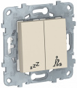 Unica New Бежевый Кнопочный выключатель не беспокоить - убрать номер (NU521744)