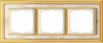 Династия Латунь полированная/белая роспись рамка 3-ая (1723-836-500)