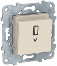 Unica New Бежевый Выключатель карточный с подсветкой 10А (NU528344)