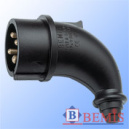 Вилка кабельная 3P+E каучуковая угловая IP44 Bemis (20-067)
