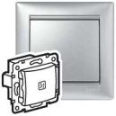 VALENA Выключатель 1кл в рамку с индикацией (алюминий) (770110)