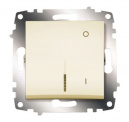 Cosmo Кремовый Выключатель 2-х полюсный 1-клавишный с подсветкой 10А (619-010300-236)