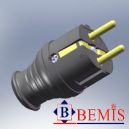 Вилка евро кабельная каучуковая IP44 Bemis (11-101)
