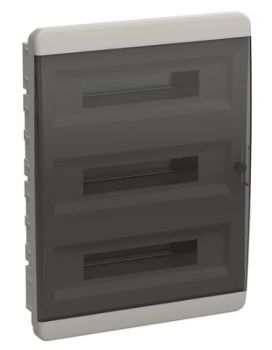 Бокс встраиваемый ЩРВ-П-54 IP41 TEKFOR черная прозрачная дверь TF5-KP12-V-54-41-K01-K03