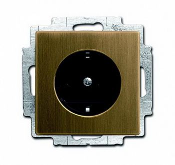 Династия Латунь античная розетка с/з с защит. шторки с LED подсветкой (20 EUCBLI-840-500)