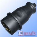 Вилка кабельная 3P+E каучуковая IP44 Bemis (20-066)