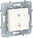 Unica New Белый Выключатель двухполюсный 1-клавишный индикацией сх.2а 16 AX 250В (NU526218S)