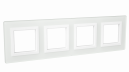 Рамка из натурального стекла, "Avanti", белая, 8 модулей  4400828  ДКС