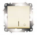 Cosmo Кремовый Выключатель кнопочный с подсветкой (619-010300-206)