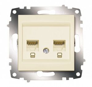 Cosmo Кремовый Розетка компьютерная RJ45 cat 6 двойная (619-010300-248)