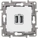 Etika Зарядное устройство с двумя USBразьемами 240В/5В 2400мА белый (672294)