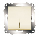 Cosmo Кремовый Выключатель 1-клавишный с подсветкой (619-010300-201)
