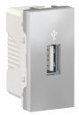 Unica New Modular Алюминий USB-Коннектор 1 модуль (NU342930)