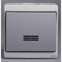 Mureva Серый Выключатель 1кл кнопочный с подсветкой о/у в сборе IP55 (ENN35828)