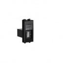 USB 2.0 розетка "Черный квадрат" Avanti модульная, тип А-А, 1 мод  4402401  ДКС
