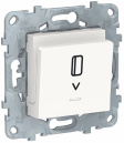Unica New Белый Выключатель карточный с подсветкой 10А (NU528318)