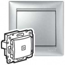VALENA Переключатель 1кл в рамку на 2 направления с индикацией(алюминий) (770126)