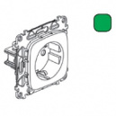Valena Allure Зеленый Розетка с/з с защитными шторками немецкий стандарт, безвинт.зажим (754982)