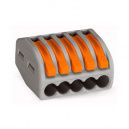 Клемма IEK 0.08-4мм2, 5 контактов серый/оранжевый 222-415 (1уп=50шт) (UKZ-001-415)