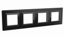 Рамка из натурального стекла, "Avanti", черная, 8 модулей  4402828  ДКС