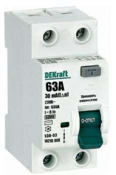 УЗО DEKraft УЗО-03 2P 16А 6 кА 30 мА ( AC ) 14205DEK