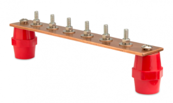 Главная заземляющая шина с изоляторами 6 подкл. 260мм×40мм×4мм медь  DKC