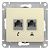 Розетка GLOSSA телефон/компьютер RJ11+RJ45 5e бежевая (GSL000285)