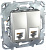 Unica Top Алюминий Розетка ТЛФ 2-ая RJ12 6 контактов (MGU5.9191.30ZD)