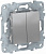 Unica New Алюминий Переключатель 2-клавишный 2 х сх.6 (NU521330)