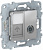 Unica New Алюминий Розетка TV одиночная + комп. RJ45 кат.6 UTP 1 модуль (NU547030)