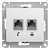 Розетка GLOSSA телефон/компьютер RJ11+RJ45 5e белая (GSL000185)