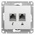 Розетка GLOSSA телефон/компьютер RJ11+RJ45 5e белая (GSL000185)