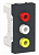 Unica New Modular Антрацит Розетка 3 RCA 2 модуля (NU343154)