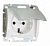 Galea Life Механизм розетки с/з с крышкой IP44, белый (775924)