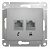 Розетка GLOSSA телефон/компьютер RJ11+RJ45 5e алюминий (GSL000385)